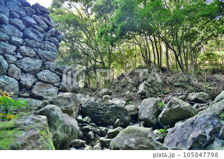 対馬　続日本100名城　金田城　三ノ城戸　下方左から 105847798