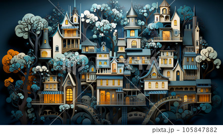 A fabulous northern European town with beautiful side by side houses standing next to each other A fabulous northern European town with beautiful side by side houses standing next to each other 105847882