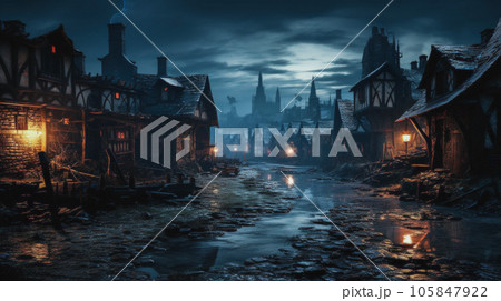 廃れた町 崩壊した町 廃れた町 崩壊した町 105847922
