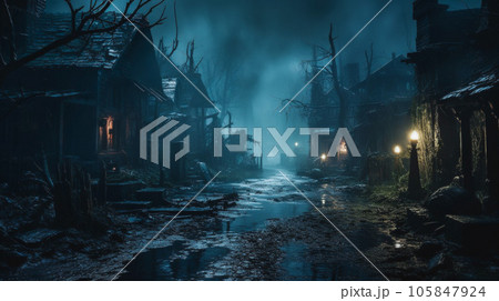 廃れた町 崩壊した町 廃れた町 崩壊した町 105847924