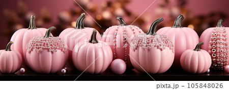 Barbie style pink pumpkins, Halloween holiday, fall harvest, fairy tale storyline Barbie style pink pumpkins, Halloween holiday, fall harvest, fairy tale storyline 105848026
