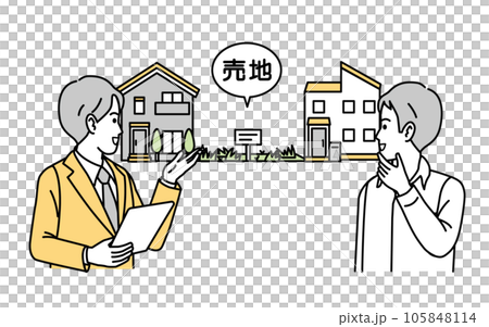 A man in the real estate industry who introduces vacant land and land for sale 105848114