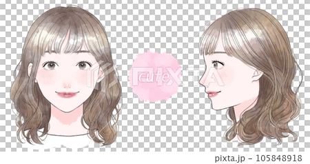 可愛的女性水彩風格插畫集 105848918