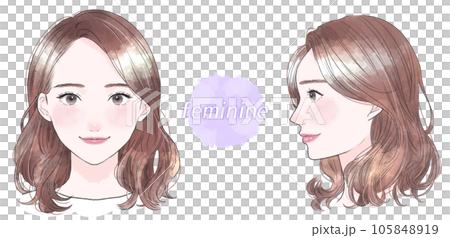 Feminine woman watercolor style illustration set Feminine woman watercolor style illustration set 105848919