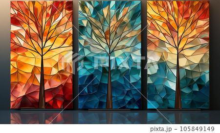 Christmas greeting card with unusual abstract Christmas tree, New Year tree, holiday concept 105849149