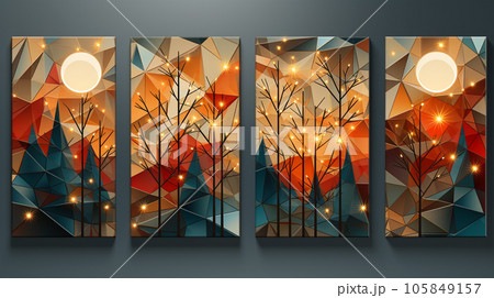 Christmas greeting card with unusual abstract Christmas tree, New Year tree, holiday concept 105849157