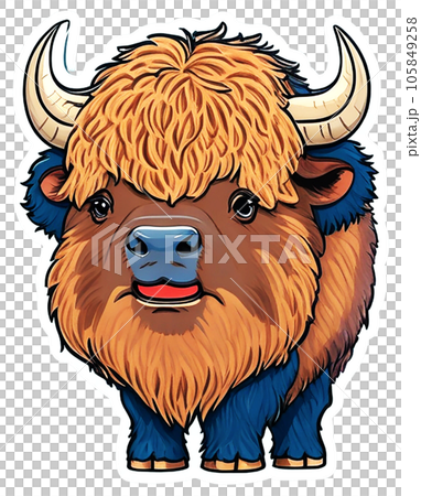 a buffalo cartoon 105849258