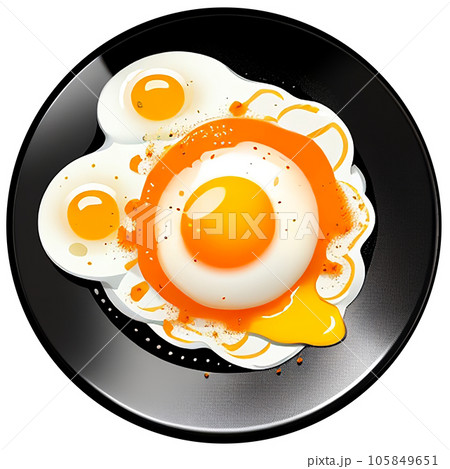 fried egg on pan fried egg on pan 105849651