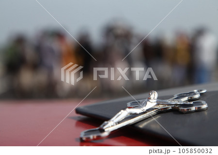 Metal Church cross closeup 105850032