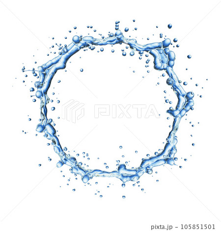 blue water splash isolated on white background 105851501