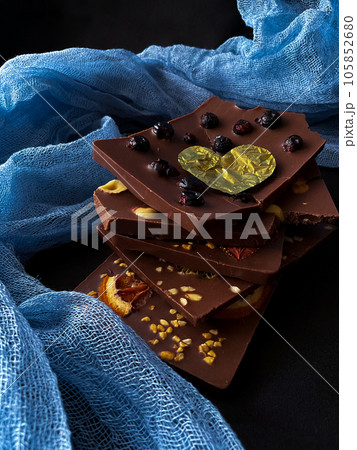 Chocolate sweets in golden foil, Stock image