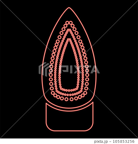 Neon iron soleplate flatiron red color vector illustration image flat style 105853256