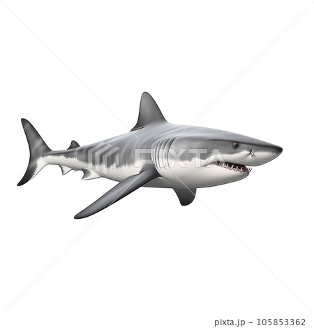 Angry shark isolated Angry shark isolated 105853362