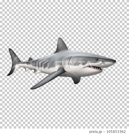 Angry shark isolated Angry shark isolated 105853362