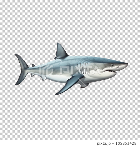 Angry shark isolated 105853429