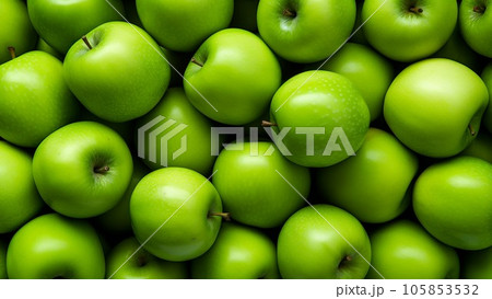 Lots of green apples. Background of apples. 105853532