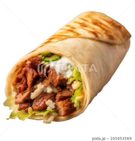 Fresh shawarma isolated Fresh shawarma isolated 105853569