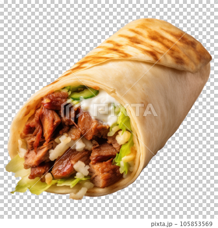 Fresh shawarma isolated Fresh shawarma isolated 105853569