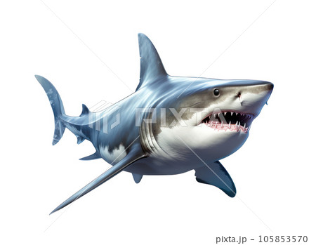 Angry shark isolated Angry shark isolated 105853570