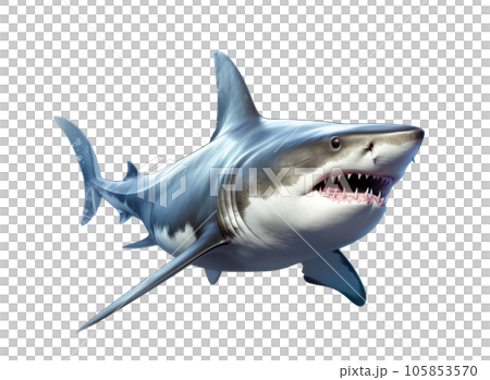 Angry shark isolated Angry shark isolated 105853570