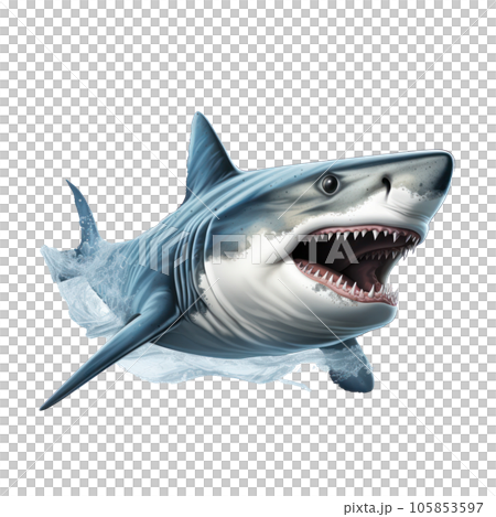 Angry shark isolated 105853597