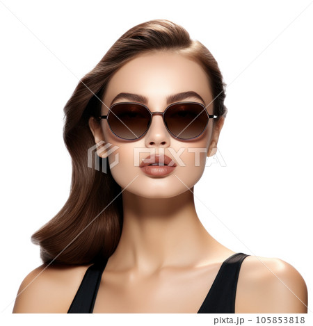 Beautiful model girl isolated 105853818