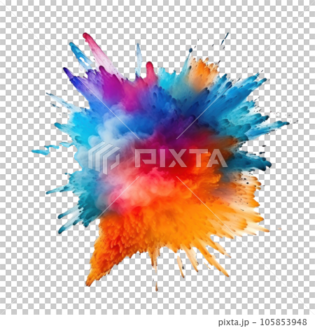 Bright colorful holi paint color powder festival explosion burst isolated 105853948