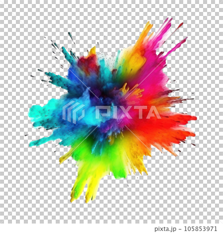 Bright colorful holi paint color powder festival explosion burst isolated 105853971