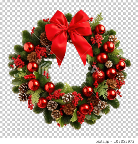 Christmas wreath isolated 105853972