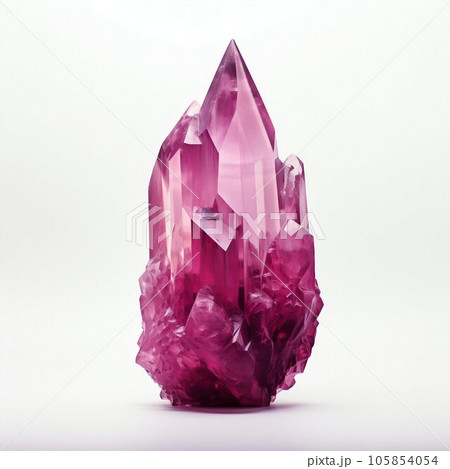 Purple Quartz Crystal Isolated on White Background. Generative ai Purple Quartz Crystal Isolated on White Background. Generative ai 105854054