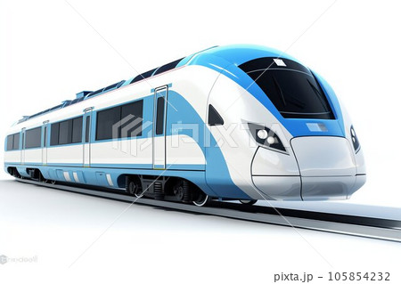 Modern Train Isolated on White Background. Generative ai 105854232