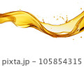 Splash of wavy oily liquid isolated on a white background 105854315