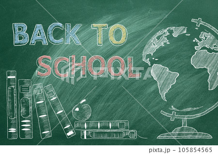 Back to School. Illustration on greenboard. 105854565