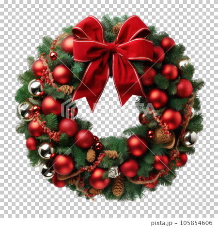 Christmas wreath isolated 105854606