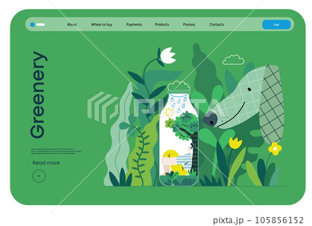 Greenery, ecology -modern flat vector concept illustration of a man in teh bottle, his ecosystem. Dog in a park. Metaphor of environmental sustainability and protection, closeness to nature Greenery, ecology -modern flat vector concept illustration of a man in teh bottle, his ecosystem. Dog in a park. Metaphor of environmental sustainability and protection, closeness to nature 105856152