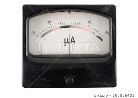 Close-up of an vintage ancient ammeter 105856403