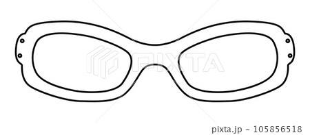 Slim Statement frame glasses fashion accessory illustration. Sunglass front view for Men, women, unisex silhouette style Slim Statement frame glasses fashion accessory illustration. Sunglass front view for Men, women, unisex silhouette style 105856518