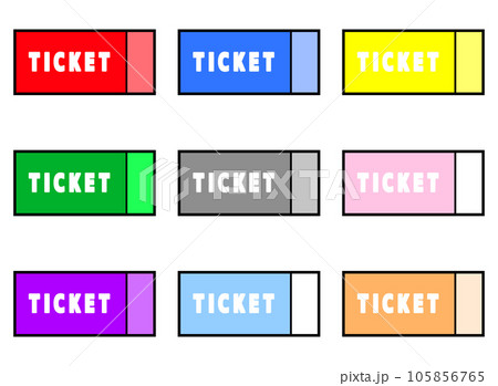 シンプルなチケット　右に縦線　9個セット 105856765