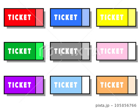シンプルなチケット　右に縦線　9個セット 105856766