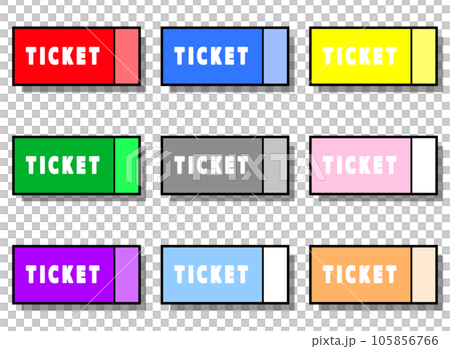 シンプルなチケット　右に縦線　9個セット 105856766