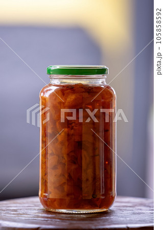 food glass with carambola jam 105858592