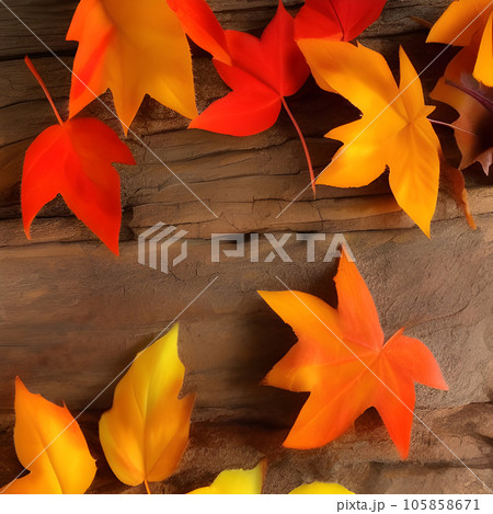 Autumn orange, leaves fall abstract background, leaf random element outdoor 105858671