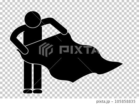 サウナで熱波をするピクトグラム。タオルを広げる動き。 サウナで熱波をするピクトグラム。タオルを広げる動き。 105858835