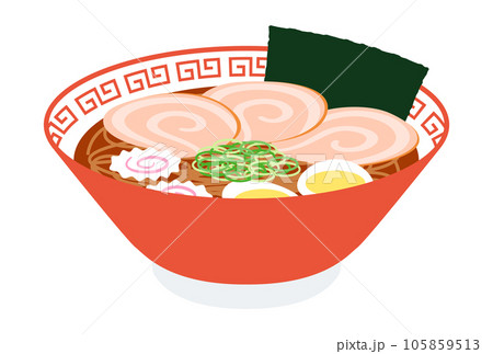 おいしそうな醤油ラーメンのイラスト 105859513