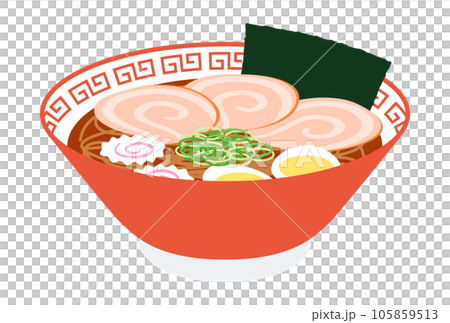おいしそうな醤油ラーメンのイラスト 105859513