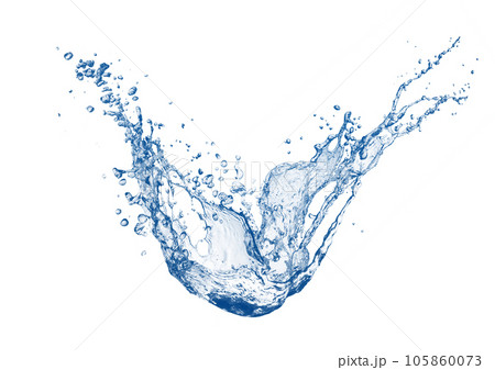 青い水しぶきのイラスト 105860073