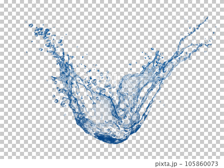 青い水しぶきのイラスト 105860073