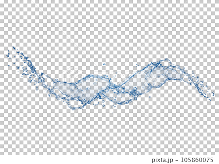 藍色的水花插畫 105860075