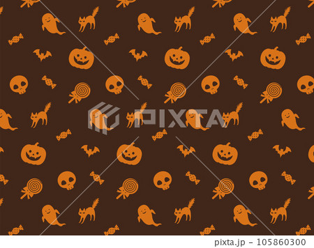 シンプルなハロウィンモチーフのパターン背景 シンプルなハロウィンモチーフのパターン背景 105860300