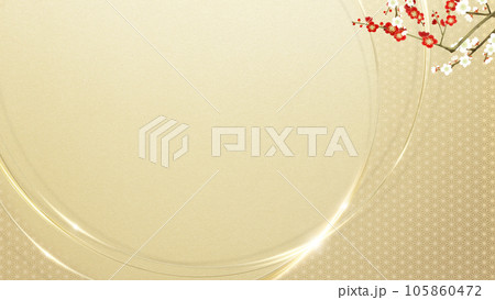 梅と金箔の和風背景 梅と金箔の和風背景 105860472